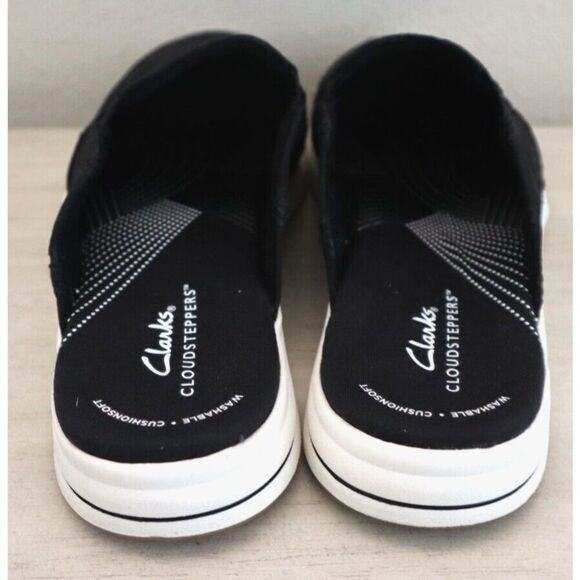 Cloudsteppers x Clarks Women's Sz 9.5M Black Floral Breeze Shore Slip-On Mules - Picture 3 of 13